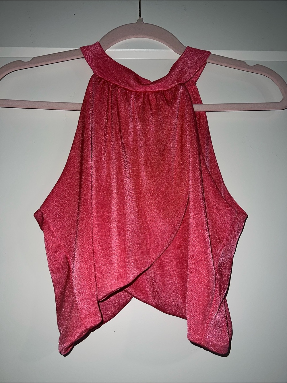 Pink flowy crop top